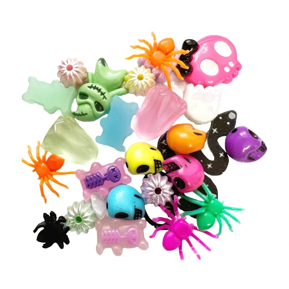 💀 Cute Creepy Bead & Charm Mix – 50g Halloween Craft Supplies